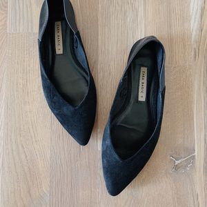Zara | Black Suede & Leather Flats Sz 38